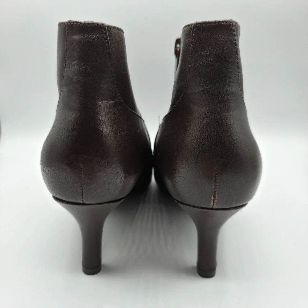 Rockport Brown Leather Ankle Boots Kitten Heel ADIPRENE V75985 Womens 7 M